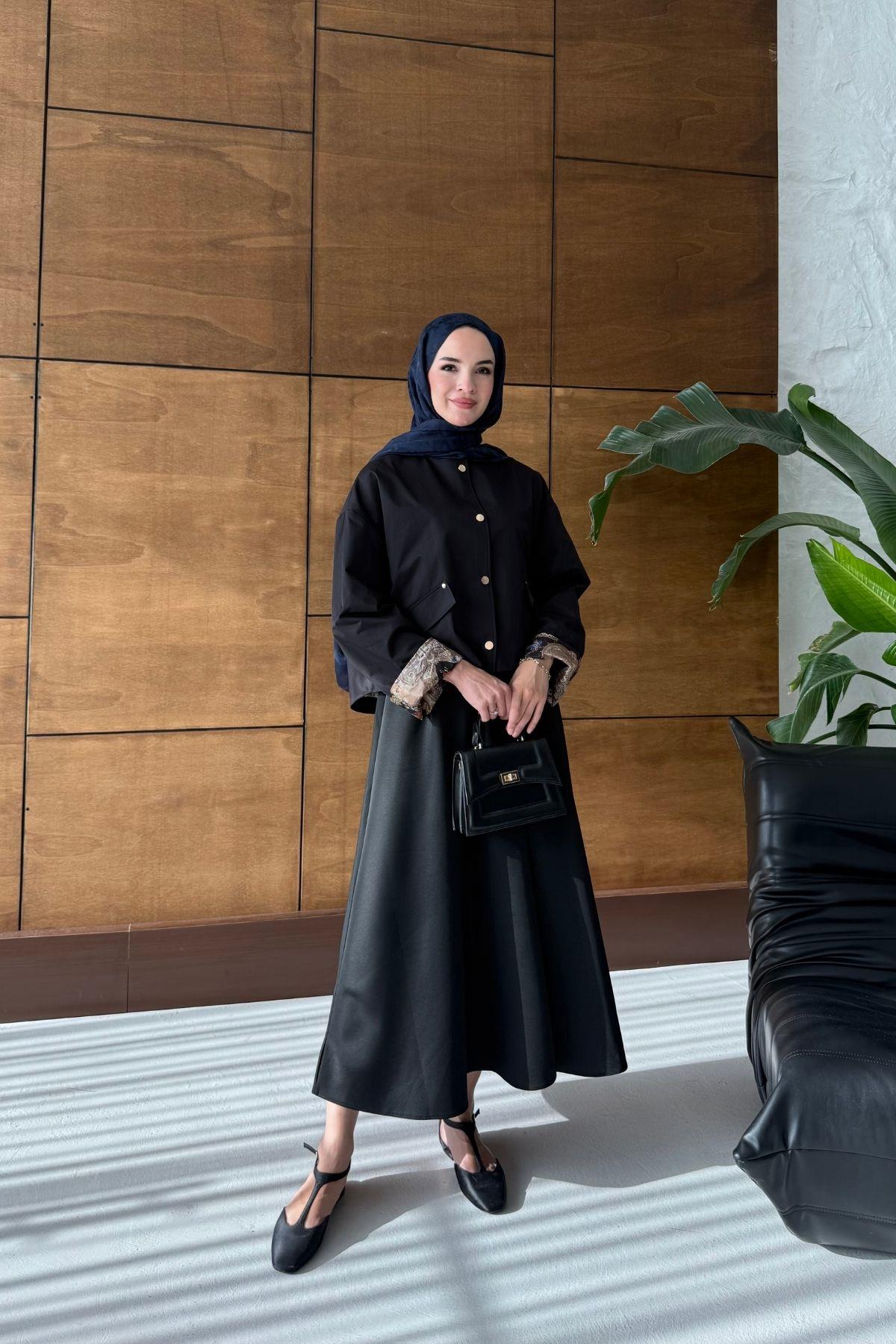 Rina Çıtçıtlı Ceket Siyah