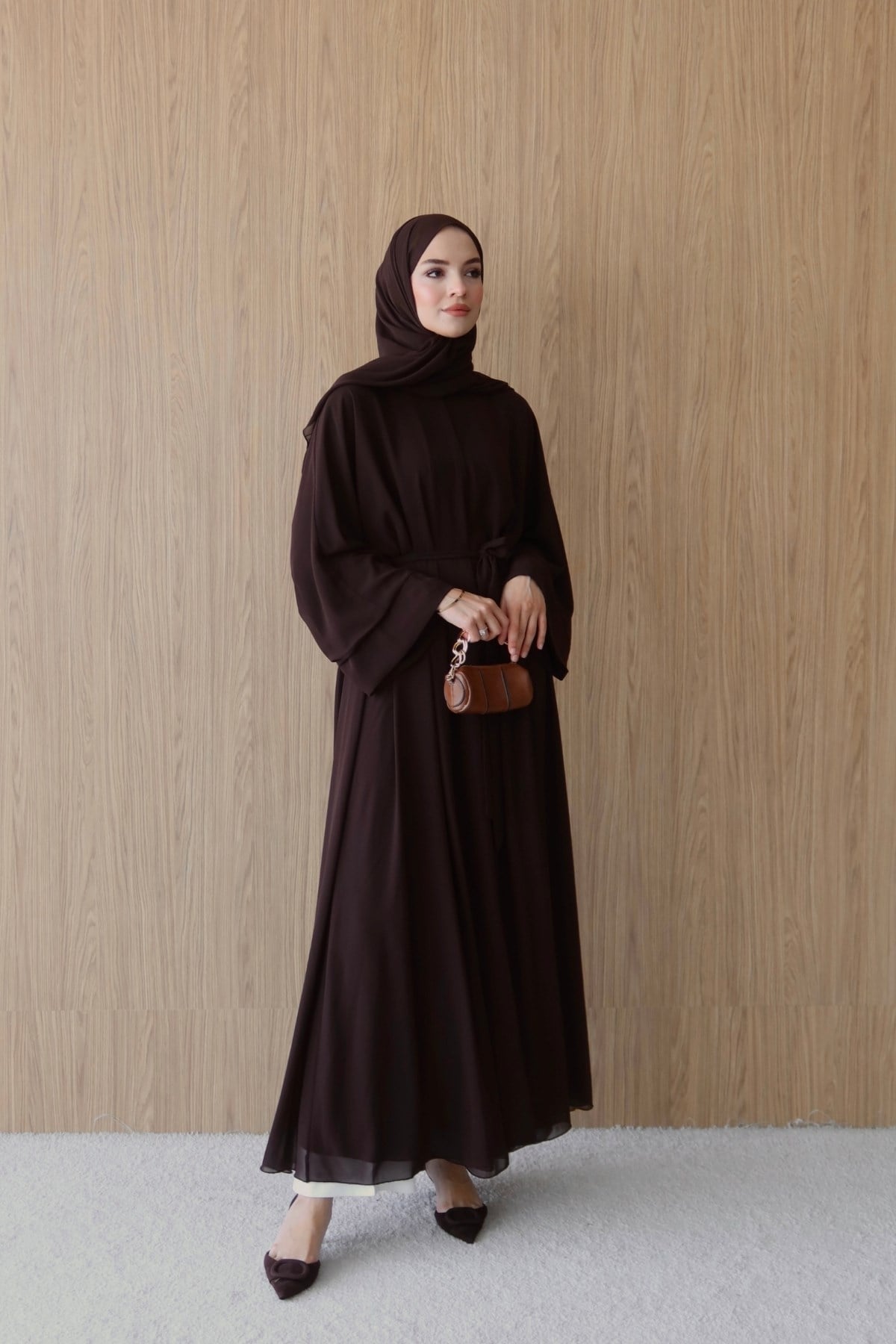 Royal Şallı Abaya Kahve
