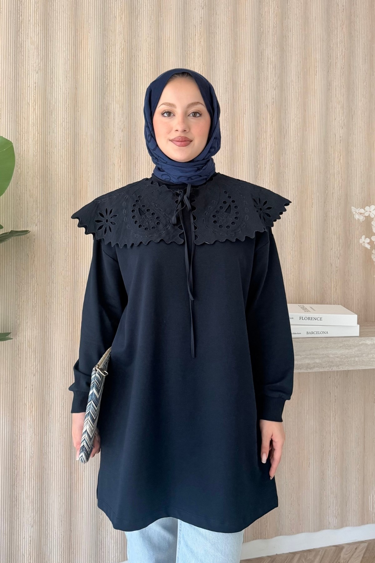 Siena Yakalı Tunik Lacivert