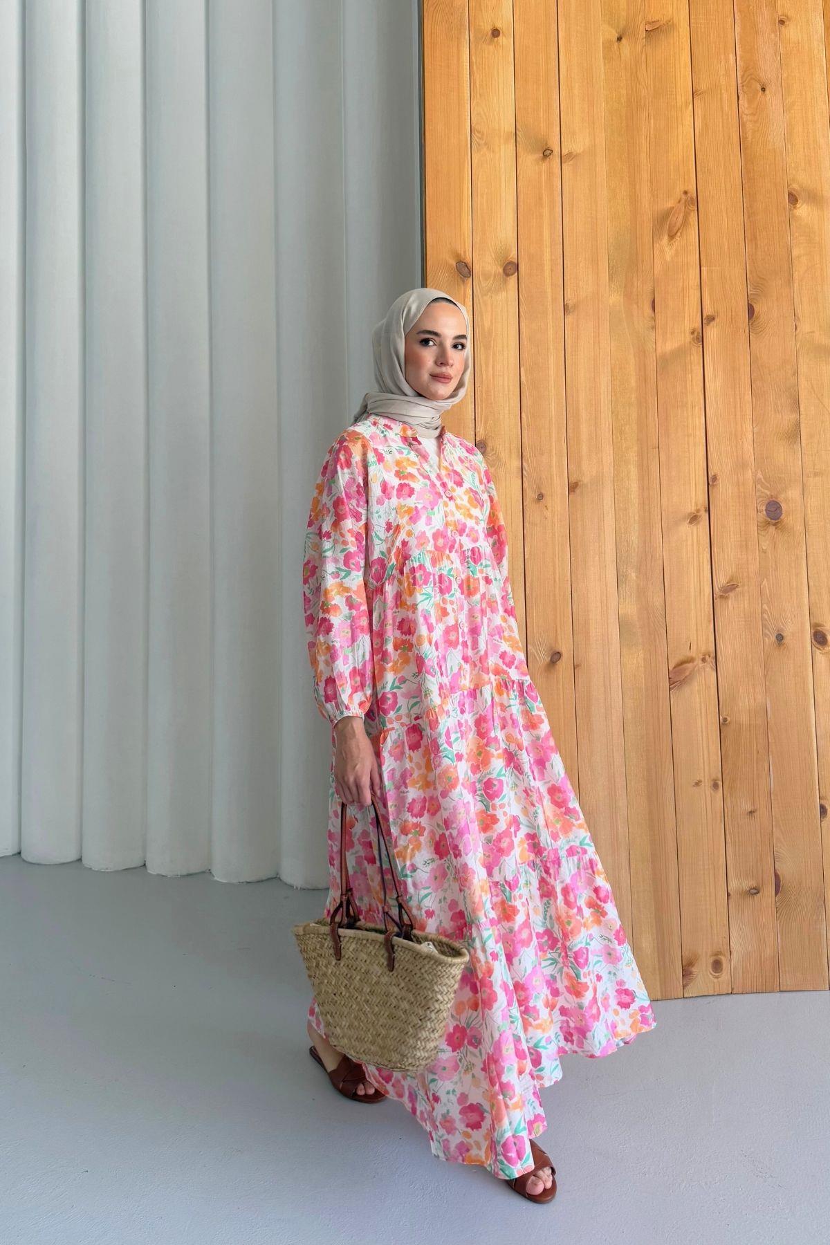 Talya Çiçek Desen Elbise