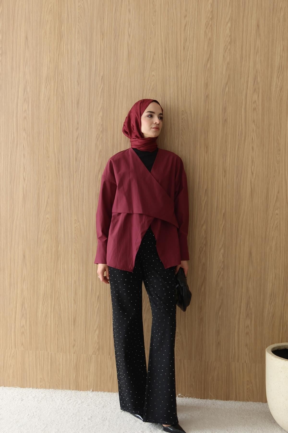 Taşlı Denim Pantolon Siyah