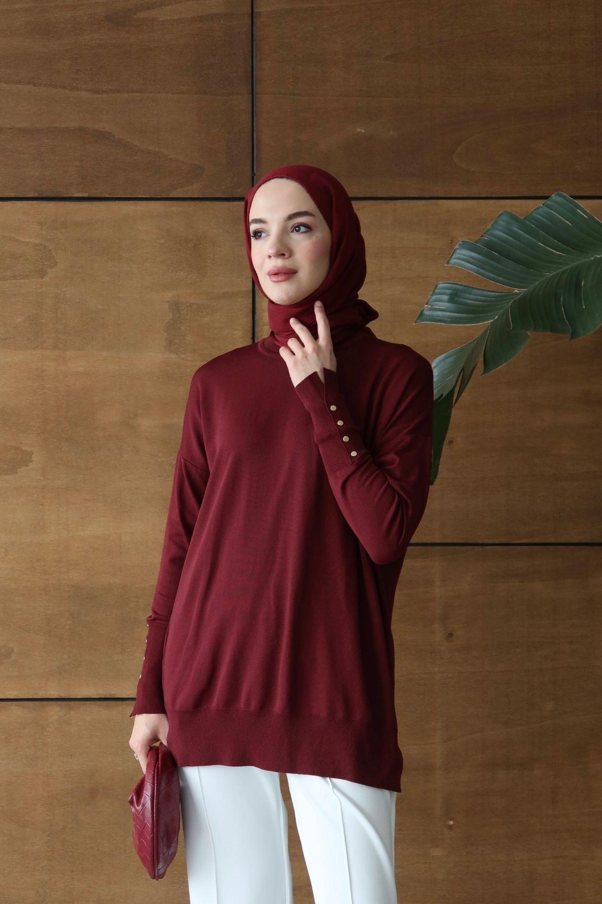 Tela Merserize Tunik Bordo