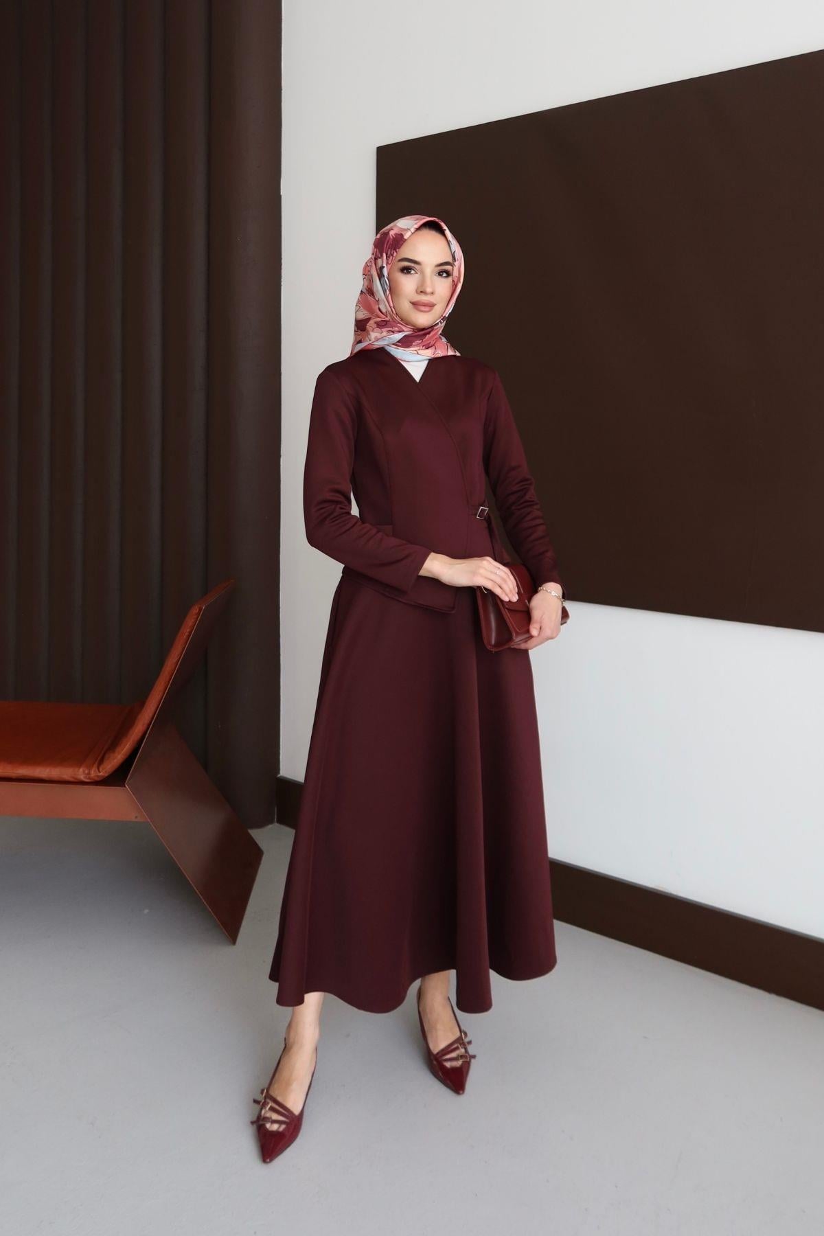 Velvet Takım Bordo