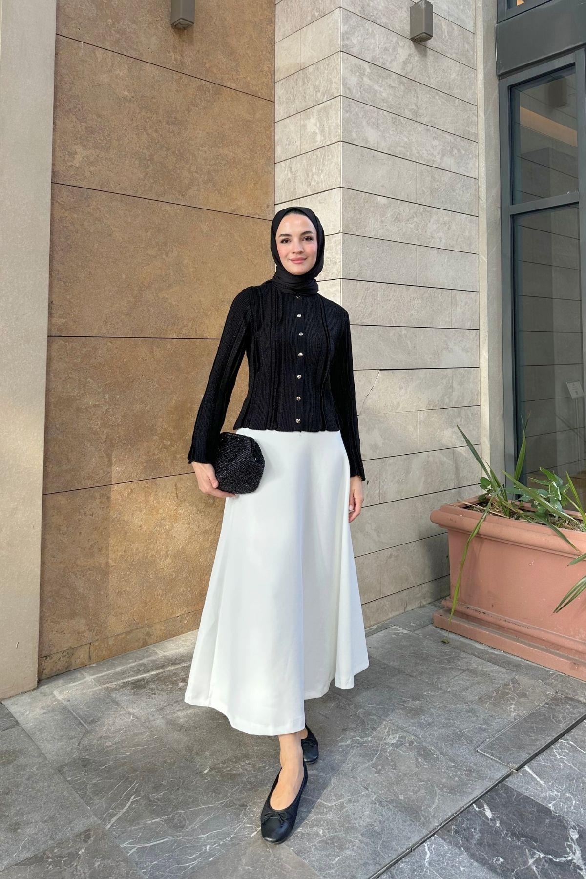 Vera Simli Hırka Siyah