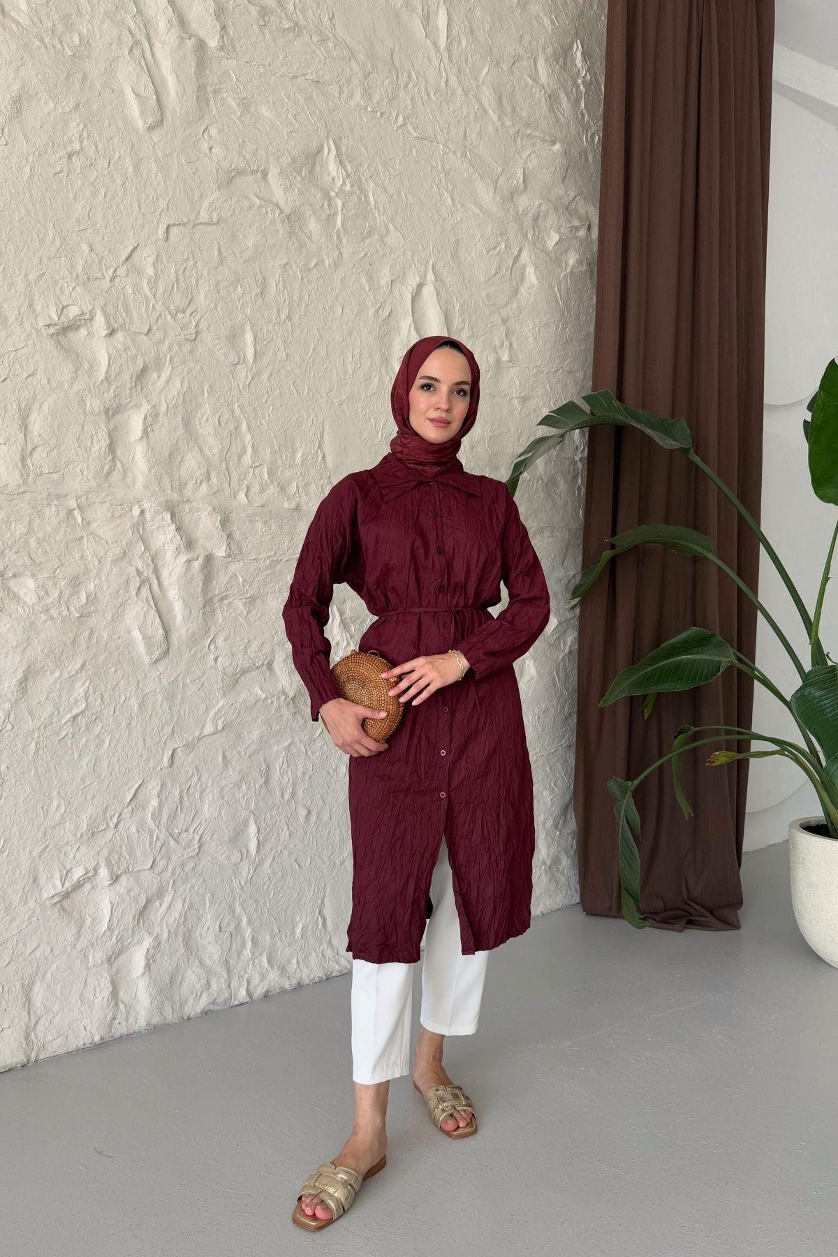Vual Crush Tunik Bordo