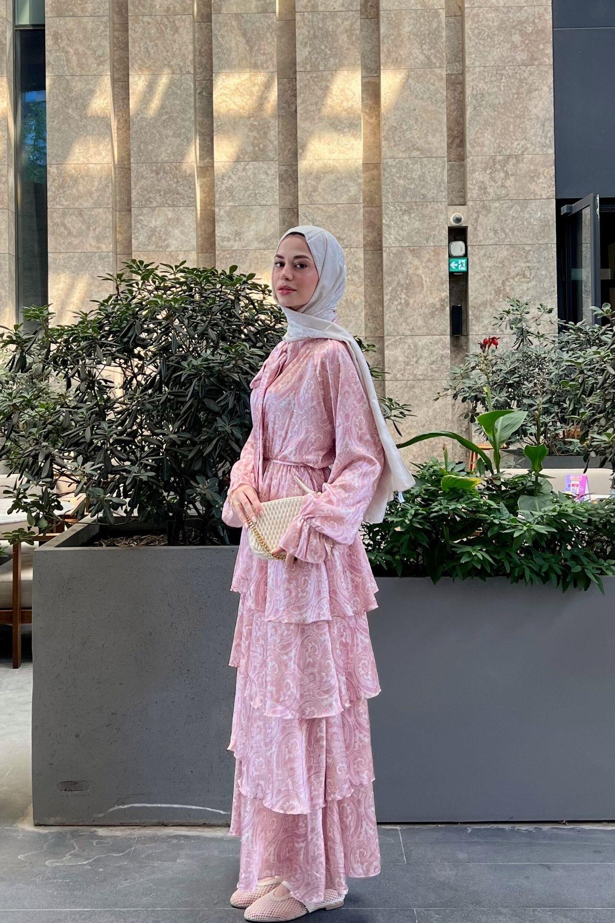 Zeya Saten Elbise Pembe