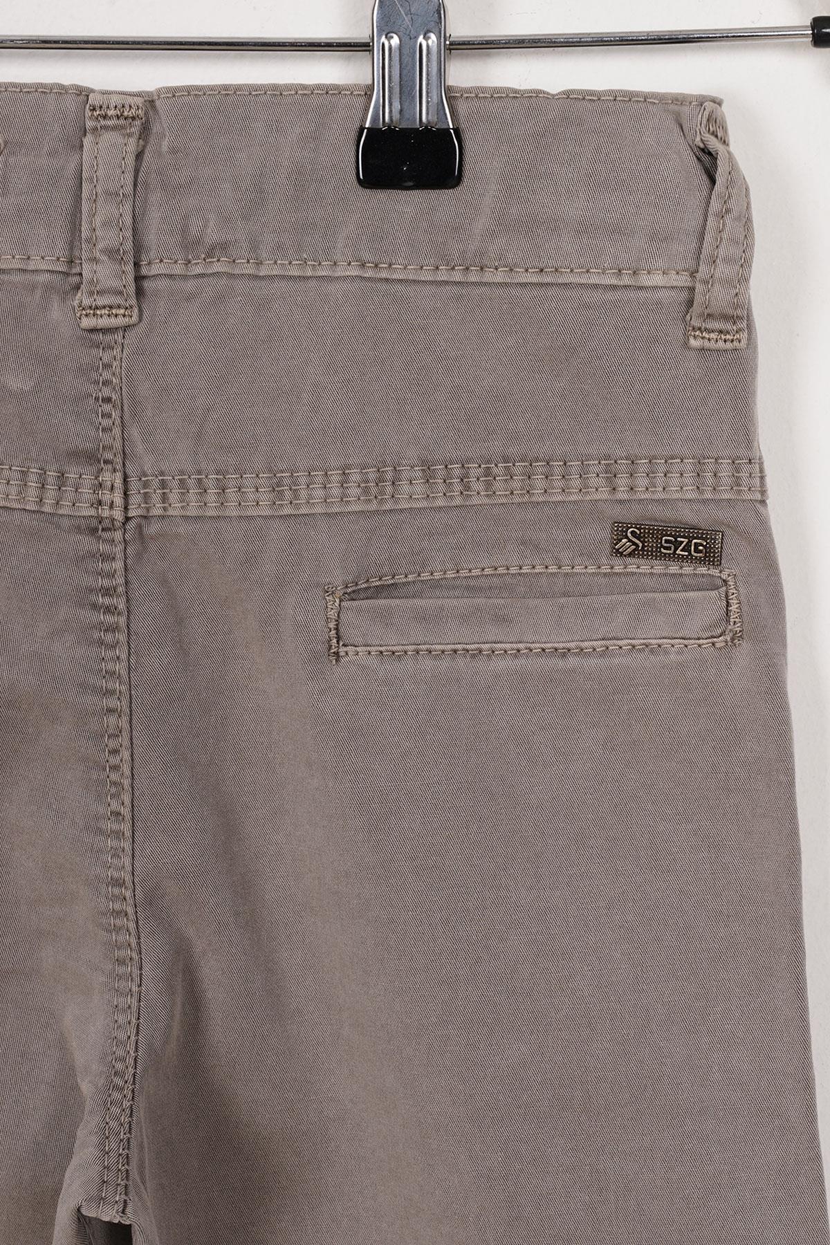 Slim Fit Bej Renk Erkek Çocuk Gabardin Pantolon