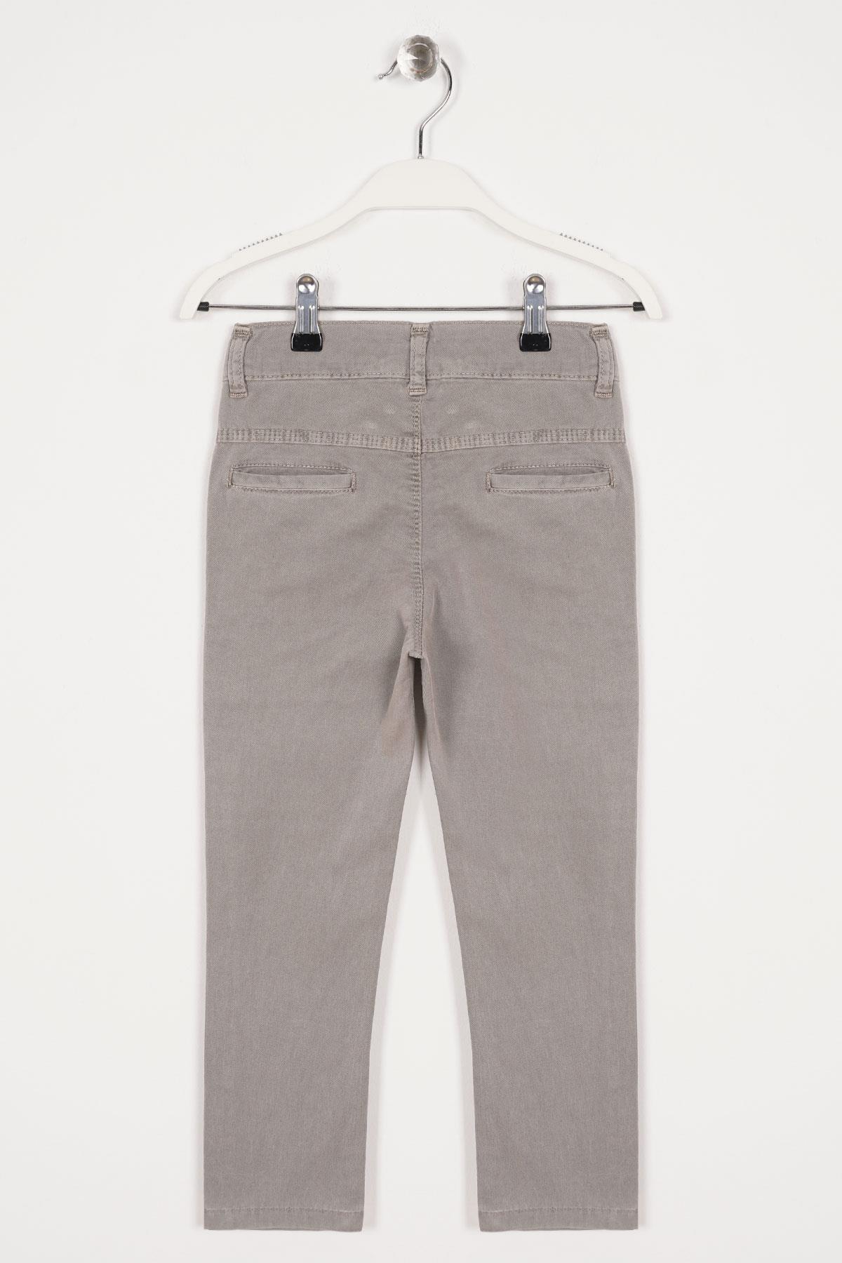 Slim Fit Bej Renk Erkek Çocuk Gabardin Pantolon