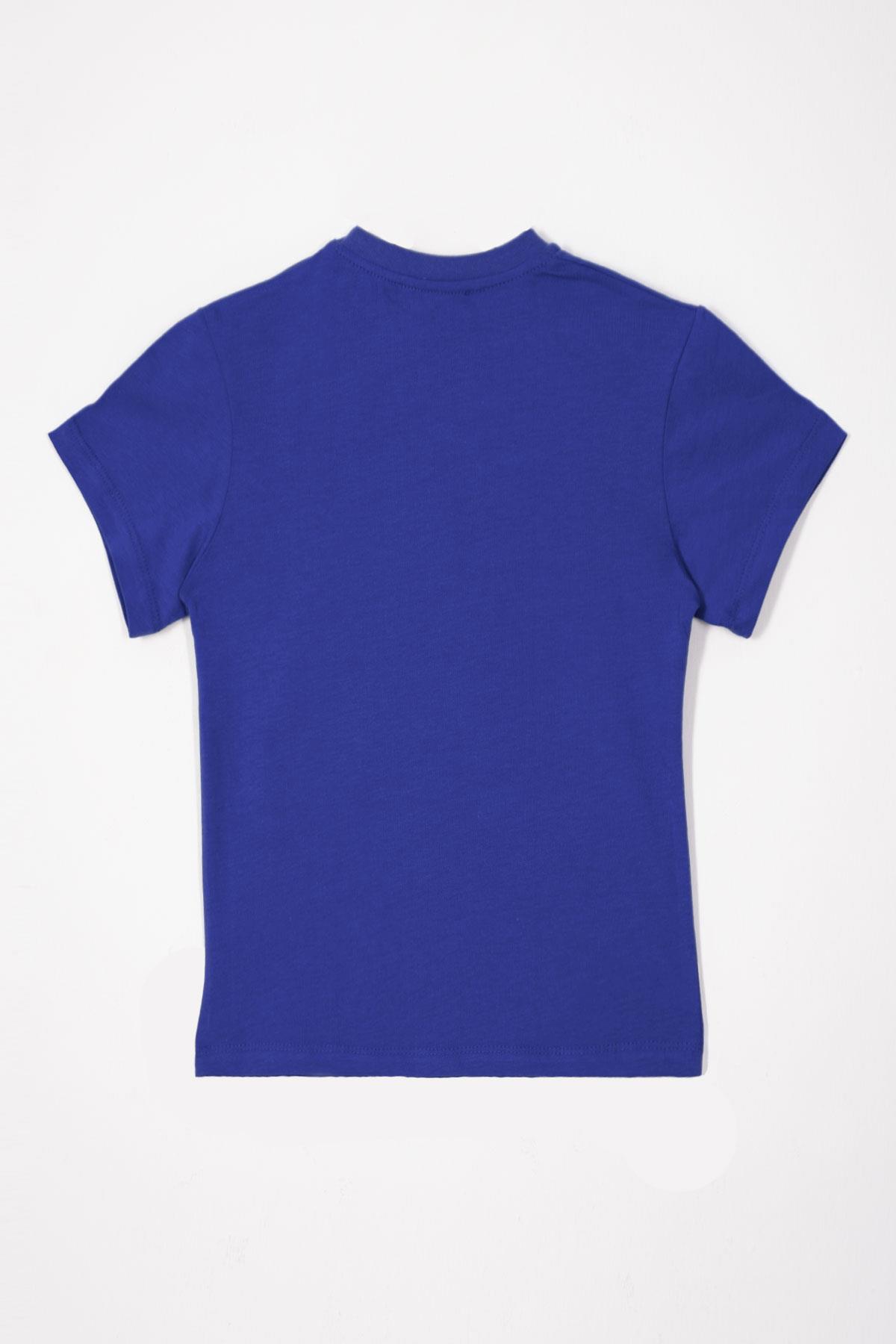 Bisiklet Yaka Saks Renk Erkek Çocuk Tshirt