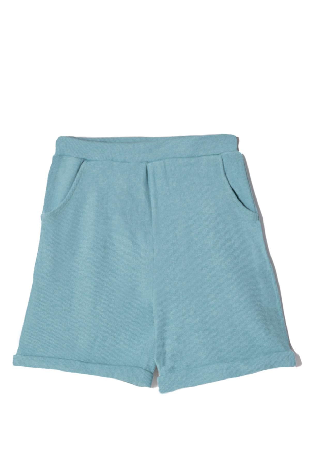 Fitilli Lila Fuşya Mint Renk 3lü Set Kız Çocuk Şort