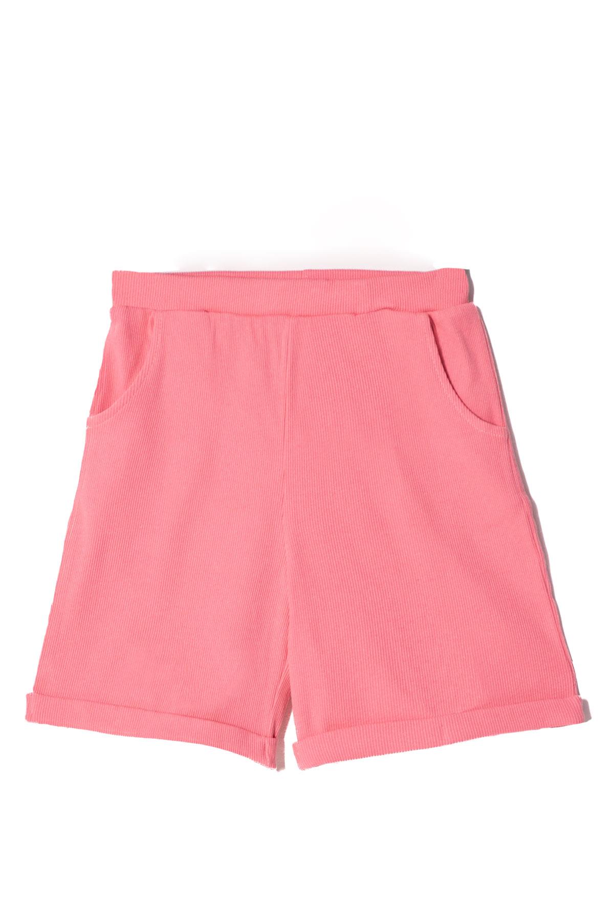 Fitilli Pembe Turuncu Koyu Lila Renk 3lü Set Kız Çocuk Şort
