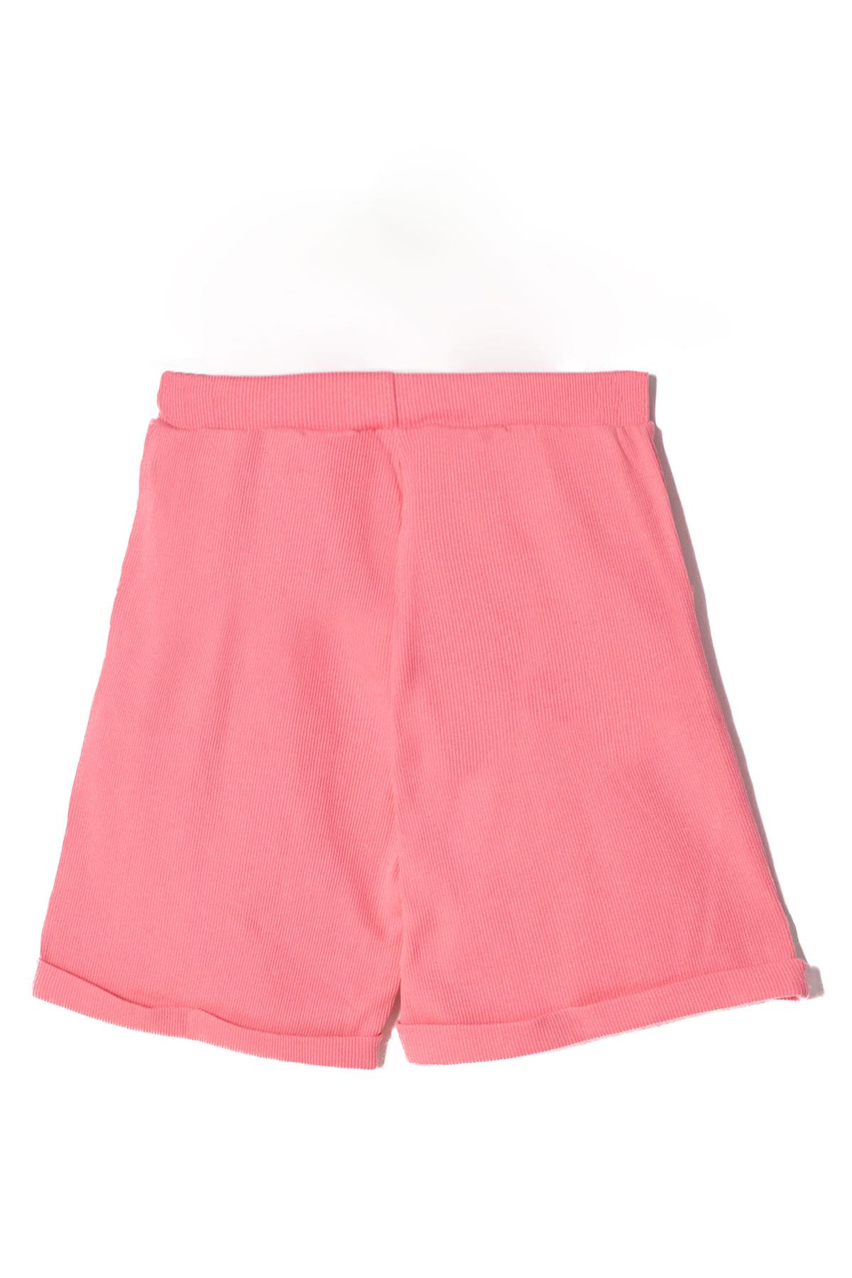 Fitilli Pembe Turuncu Koyu Lila Renk 3lü Set Kız Çocuk Şort