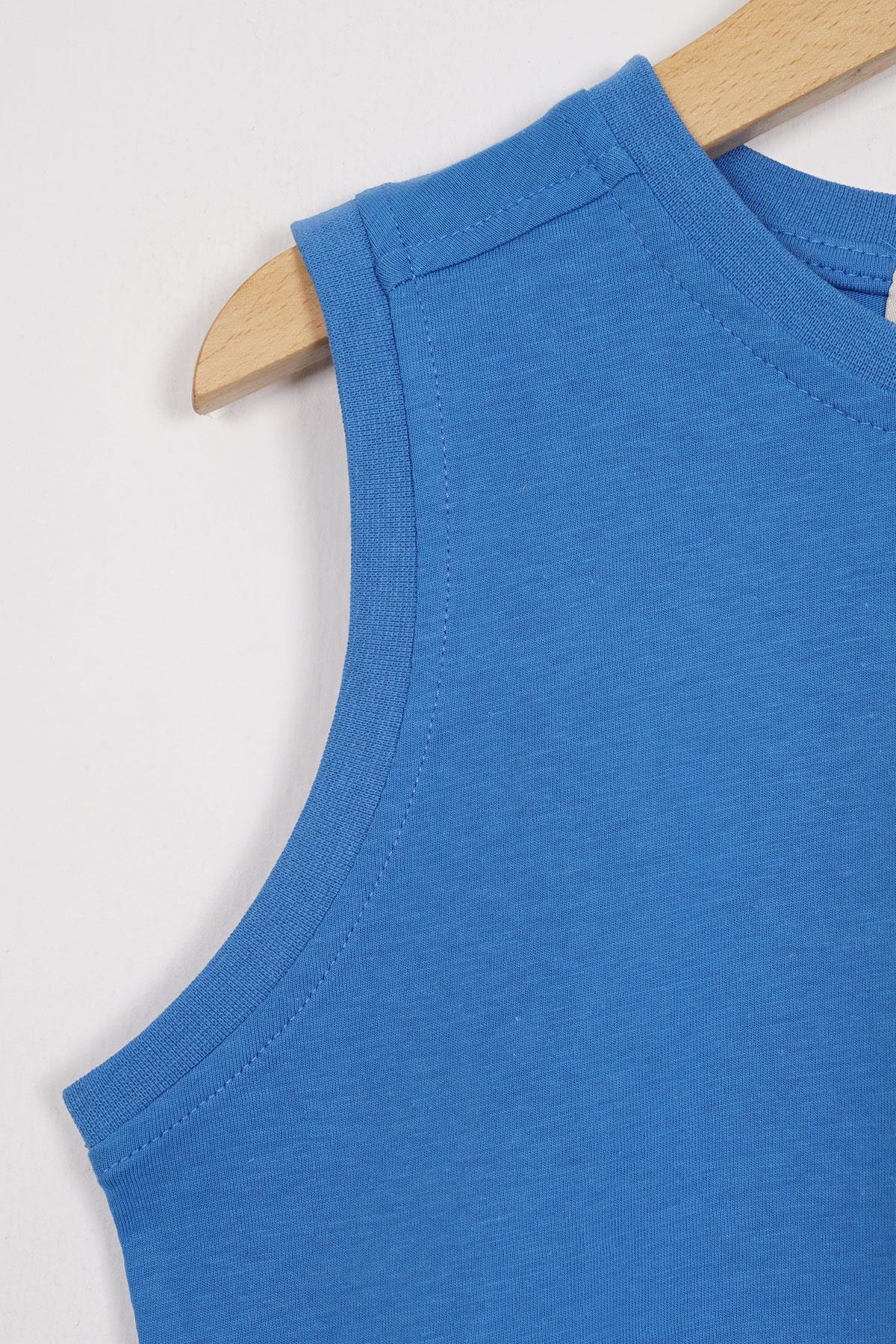 Sport Wear Armalı İndigo Renk Erkek Çocuk Kaprili Takım