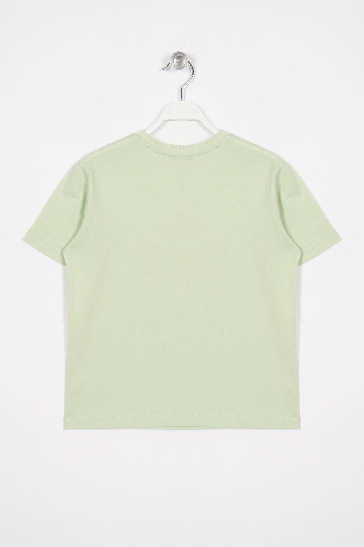 See You Baskılı Fıstık Yeşili Renk Erkek Çocuk Tshirt