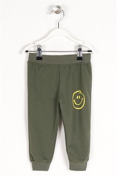 Beli Paçası Lastikli Haki Renk Erkek Çocuk Eşofman Tek Alt