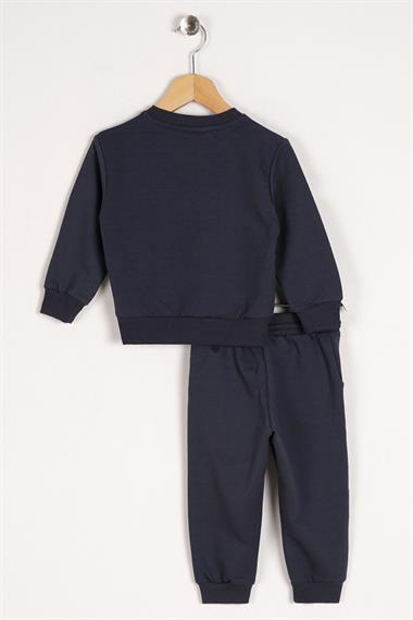 Bisiklet Yaka Uzun Kol Hooray Baskılı Antrasit Renk Erkek Çocuk İkili Takım