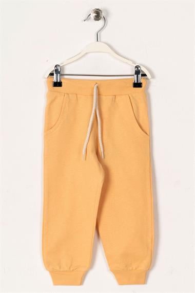 Bel Paça Lastikli Hardal Renk Erkek Çocuk Esofman Tek Alt