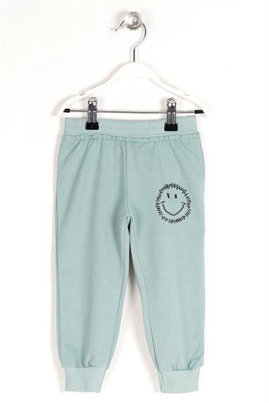 Beli Paçası Lastikli Çağla Yeşil Renk Kız Çocuk Eşofman Tek Alt