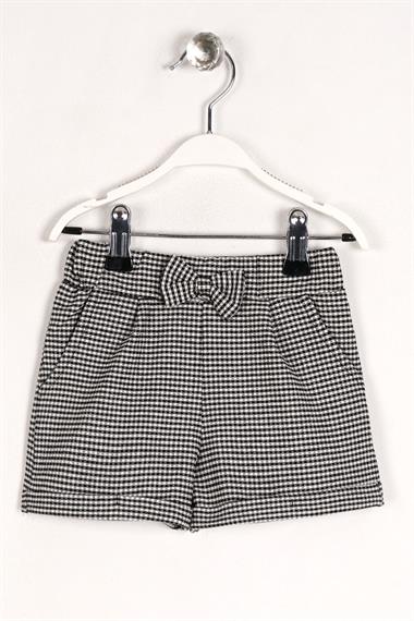 Pötikare Fiyonklu  Siyah Renk Kız Çocuk Şort