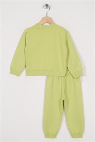 Bisiklet Yaka Uzun Kol Onu Sus Cep Kapaklı Yeşil Renk Esofman Takım