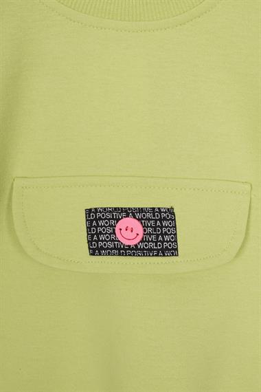 Bisiklet Yaka Uzun Kol Onu Sus Cep Kapaklı Yeşil Renk Esofman Takım