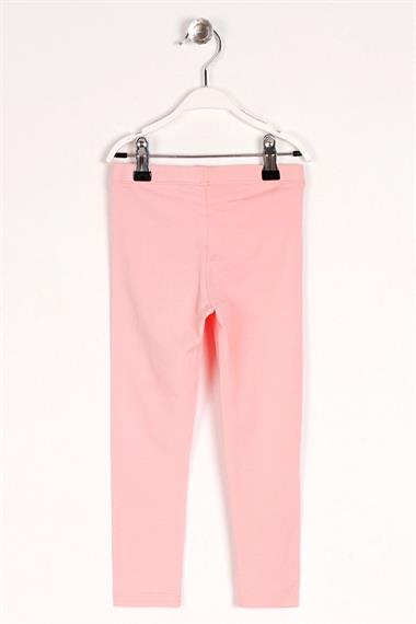 Baskısız Dar Paça Pudra Renk Kız Çocuk Tayt