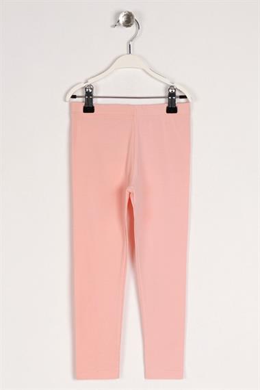 Baskısız Dar Paça Somon Renk Kız Çocuk Tayt