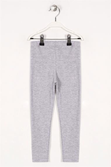 Baskısız Dar Paça Gri Renk Kız Çocuk Tayt