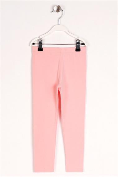 Baskısız Dar Paça Pudra Renk Kız Çocuk Tayt
