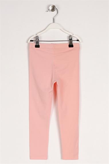 Baskısız Dar Paça Somon Renk Kız Çocuk Tayt