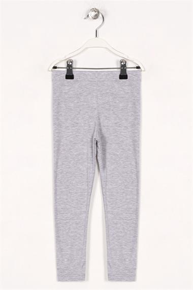 Baskısız Dar Paça Gri Renk Kız Çocuk Tayt