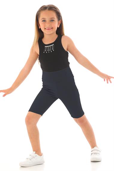 Fıtıllı Füme Renk Kız Çocuk Tayt