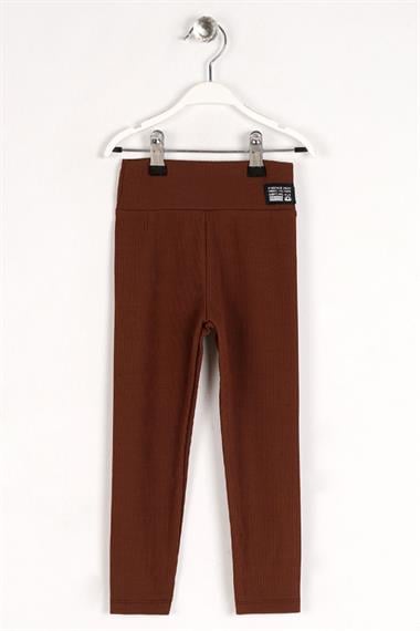 Fitilli Kahverengi Renk Kız Çocuk Tayt