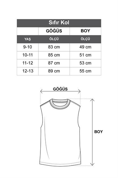 Bisiklet Yaka Kısa Kol Yazı Baskılı Yanları Fırfırlı Fume Renk Kız Çocuk Tshirt