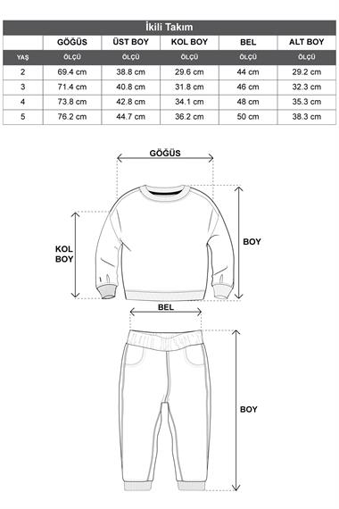 Bisiklet Yaka Uzun Kol Armalı Kol ve Paça Lastikli Hardal Renk Erkek Çocuk İkili Takım