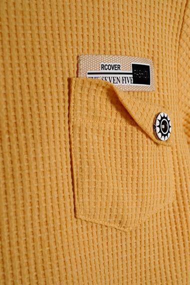 Bisiklet Yaka Uzun Kol Armalı Kol ve Paça Lastikli Hardal Renk Erkek Çocuk İkili Takım