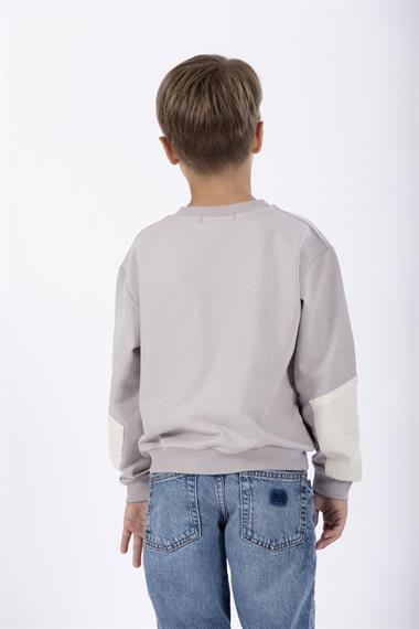 Bisiklet Yaka Uzun Kol Cep Detaylı Sweat Taş Rengi Erkek Çocuk Sweatshirt