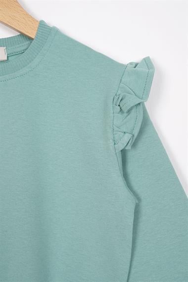 Bisiklet Yaka Uzun Kol Pantolonu Dikiş Detaylı Cagla Lacivert Renk Kız Çocuk Esofman Takım