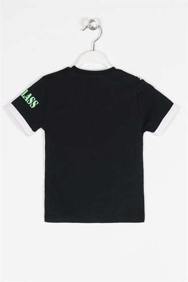 Bisiklet Yaka Kısa Kol Siyah Renk Erkek Çocuk Tshirt