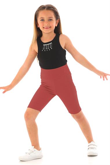 Fıtıllı Gul Kurusu Renk Kız Çocuk Tayt