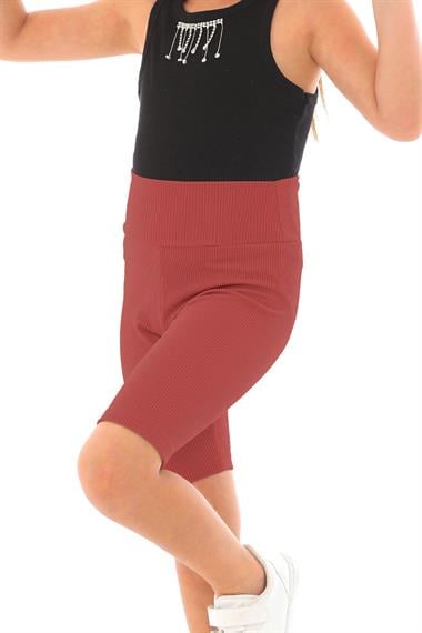 Fıtıllı Gul Kurusu Renk Kız Çocuk Tayt