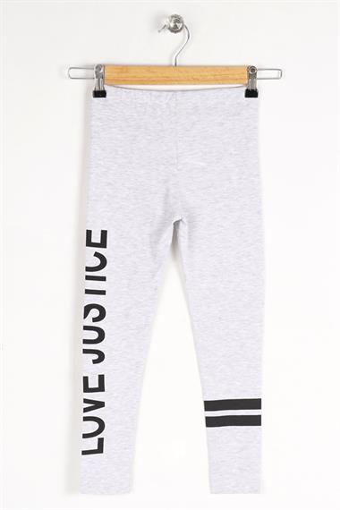 Baskılı Dar Paça Karmelanj Renk Kız Çocuk Tayt