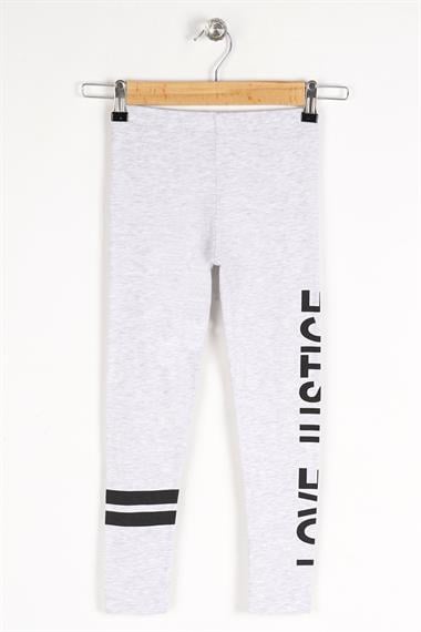 Baskılı Dar Paça Karmelanj Renk Kız Çocuk Tayt