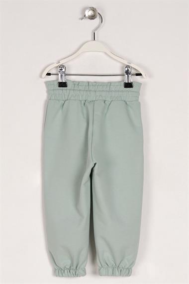 Lastik Paçalı Çağla yeşil Renk Kız Çocuk Eşofman Tek Alt