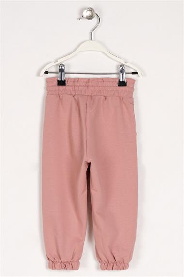 Lastik Paçalı Gül Kurusu Renk Kız Çocuk Eşofman Tek Alt