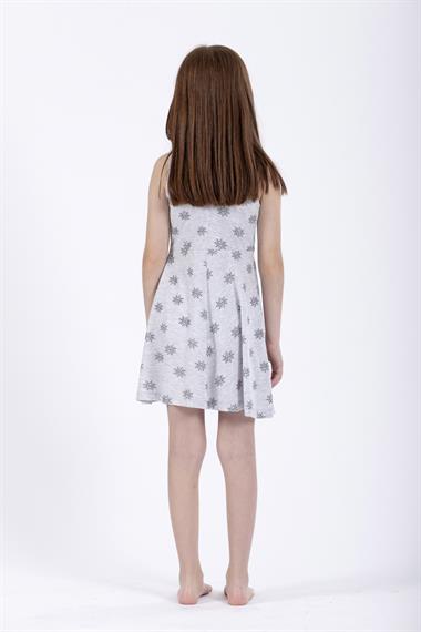 Yuvarlak Yaka Sıfır Kol Güneş Metraj - Grimelanj Renk Kız Çocuk Elbıse