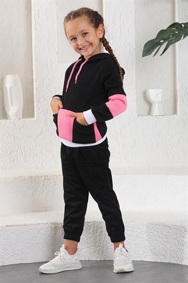 Bağlama Detaylı Siyah Renk Kız Çocuk Pantolon