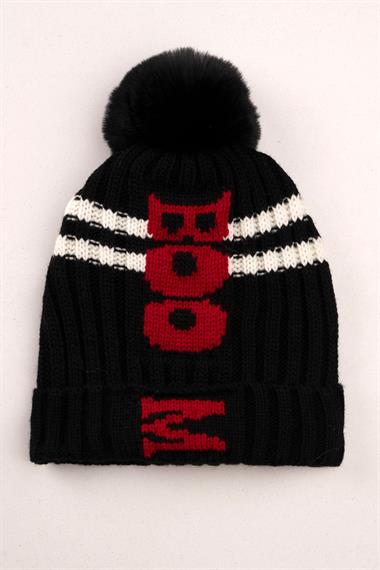 Çizgili Siyah Renk Bere