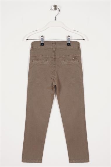 Slim Fit Toprak Renk Erkek Çocuk Gabardin Pantolon