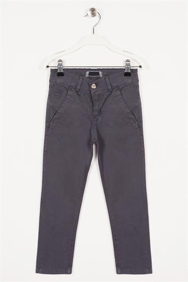 Slim Fit Füme Renk Erkek Çocuk Gabardin Pantolon